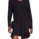 Current/Elliott Black Destroy The Tier Long Sleeve Shift T-Shirt Dress Size 0 Photo 0