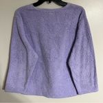 Oscar de la Renta  Sweater Fleece Sherpa Shirt Top Women’s Size XL Purple Floral Photo 6