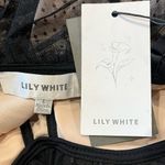 Lily White Bustier Size Large Black Mesh Swiss Dot NWT Whimsigoth Cropped Cami Photo 6