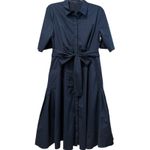 New Kobi Halperin Tiffany Belted Shirt Dress Navy Button‎ Front Size Small $498 Blue Photo 5