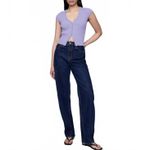 Gap Cropped Rib Cardigan NWT Warm Violet Purple Medium Photo 6