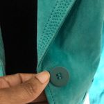 Alfani  Teal Suede Leather Jacket Photo 3