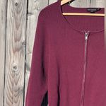 Good American Virgo Rib Zip Front Sweater In OXBlood Photo 5