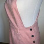 Romwe Pink Corduroy Overall Dress Small Photo 2