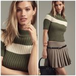 Anthropologie NWT | Pilcro Striped Short Sleeve Mock Neck Sweater | XXS Photo 5