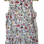 J.Jill Eyelet Peplum Tank Top White Sleeveless Tie Waist Size Small Photo 0