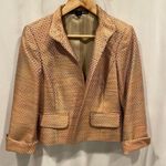 Golden orange crush metallic crop blazer Vintage 90’s Linda Allard Ellen Tracy Size 8P Photo 0