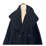 Vintage MARELLA ITALY Wool Angora Shawl Hooded Collar Coat Jacket Size 10 Black Photo 4