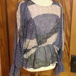 BB Dakota Patchwork Butterfly Sleeves Peplum Blouse Photo 12