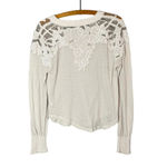 Free People Women’s Easy Breezy Henley Top Size Small / OB 906686 in Ivory Photo 8