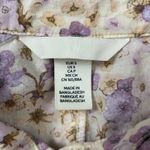 H&M  Floral Cotton Button-Up Midi Shirt Dress Size S Purple‎ Cream Photo 1