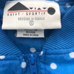 Vintage 90s Aviat Sportif France Blue Polka Dot Windbreaker Jacket XL Photo 1