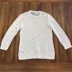 Ralph Lauren Lauren  Women's Pullover Sweater Size M White Lace Shoulders Photo 6