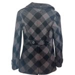 Aeropostale Medium Plaid Black & Grey Button Up Coat Photo 3