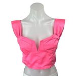 superdown Pink Sleeveless Smocked Notch Cami Camisole Tank Crop Blouse Top Sz M Photo 0