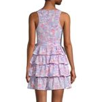 Likely Rana Tiered Ruffle Mini Dress Purple Floral Print Sleeveless Belted Sz 6 Photo 1