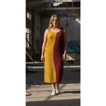 Ashley Stewart Textured Yellow & Burgundy Bodycon maxi Dress NEW Size 26/28 PLUS Photo 12