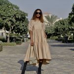 ZARA Asymmetric Puff Sleeve Tiered Cotton Poplin Midi Dress in Camel Size XS Photo 3