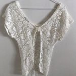 Delia's Off White Open Back Lace Tee Photo 1