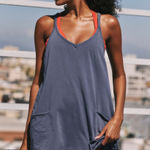 Free People Hot Shot Mini Dress XS Blue Indigo Photo 0