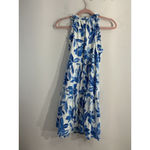 Womans Clover & Sloane Sundress S Blue White Floral Lined Sleeveless Back Zip Photo 1