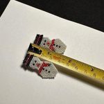 Hand Crafted Clip On Earrings Beaded Snowman Christmas Holiday Hand Made White Photo 5