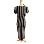 American Dream  dress v neck black and white striped short sleeve large Photo 2