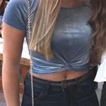 Forever 21 Blue Velvet Crop Top Photo 0