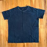 AERIE Oversized Distressed Short Sleeve Tee Shirt Washed Black Small Photo 0