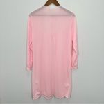 Vintage Sheer Pink Chiffon Nylon Lace Trim Peignoir Robe Button Front Medium Photo 4