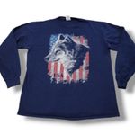Delta Pro Weight T-Shirt Size Large L America American Flag Graphic Tee Wolf Tee Nature Tee Photo 1