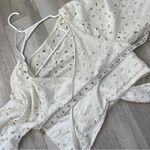 Urban Outfitters  Top eyelet tie front crop womens White large coquette feminine Photo 1