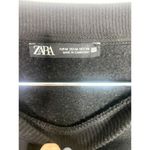 ZARA Boxy Oversized Bat Sleeve Crewneck Short Sweatshirt Stretchy M Black #3345 Photo 6