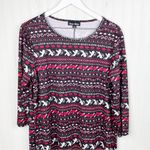 Dress Works Black Pink Red Valentine's Day Print Stretch Knit Dress Size Large Photo 2