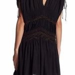Free People boho embroidered v-neck shirt sleeve dress black combo dress small Photo 1