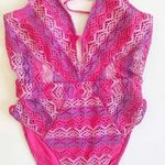 Becca  pink crochet one piece bikini Photo 0