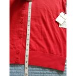 1901  Pima Cotton Button Down Knit Red Chinoise Cardigan Top Womens Size Medium M Photo 5