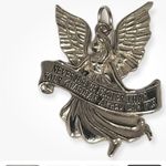 Pewter Guardian Angel Never Drive FasterThan Your Guardian Angel Can Fly Pendant Silver Photo 1