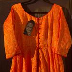 Pakistani High Low Anarkali Kurta Gown Partywear Wedding New Dress Gold Photo 4