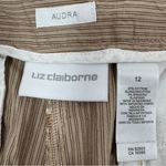 Liz Claiborne Audra Striped Straight Leg Casual Pants Tan 12 Photo 8