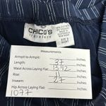 Chico's Travelers Wide Leg Pants Womens Slinky Knit Navy White Striped Sz O Short Photo 6