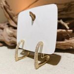 CZ Love Heart Stud Earrings for Women Gold Photo 1