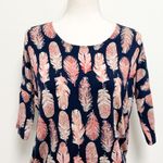 Agnes & Dora Feather Dolman Sleeve Tunic XXS NWT 3/4 Sleeves Navy Photo 2