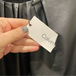 Calvin Klein  Pleated Faux Leather Sleeveless Top Black Women’s Size Medium Photo 8