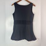 PCGAGA L Tennis Dress Black Women's Fitted Outfit White Ruffle Skirt Trim Size L Photo 2