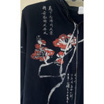 VTG Jess & Jane Art of Asia Zip Jacket Black Floral Embellished Rhinestone USA Size XL Photo 2