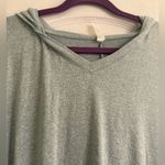 Livi Active Heathered Light Green Lace Up Sides Soft Hoodie Top Photo 3