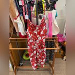 Y2K Blue Sky Red and White Floral Dress Size XL Photo 1