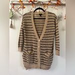 Jessica Simpson  Tan and Black Striped Cardigan Photo 1