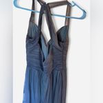 Bill Levkoff Levkoff Crisscross Strap Tulle A-Line Gown in Color Pewter Photo 6